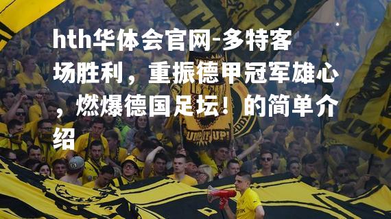 多特客场胜利，重振德甲冠军雄心，燃爆德国足坛！的简单介绍